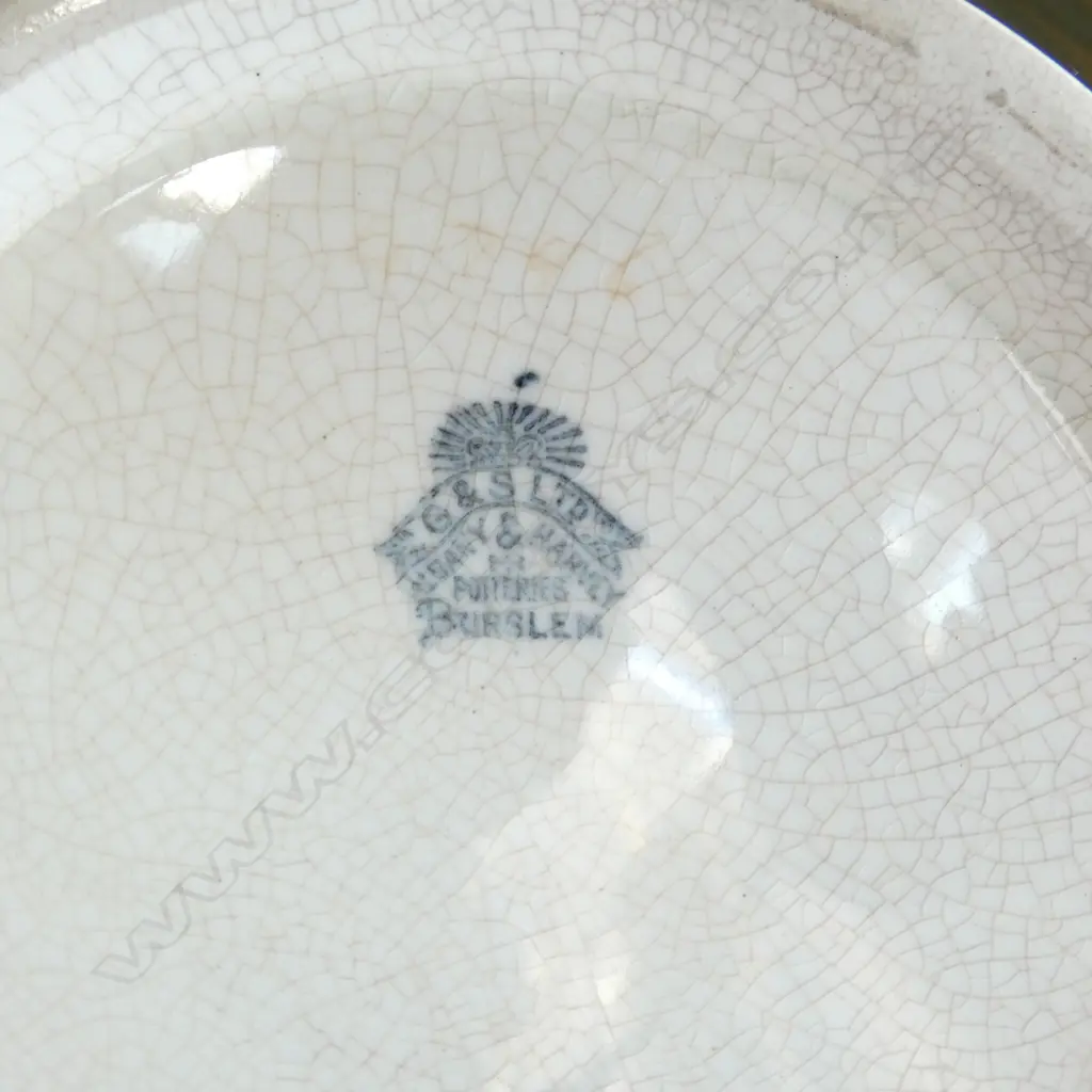 EDWARDIAN BURSLEM CHINA JARDENEER GREEN FLORAL PAT H200MM Image 1++