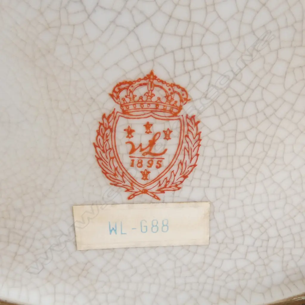 CHINESE CRACKLE GLAZE FLORAL PAINTED BRONZE MOUNTED BOWL H165MM L300MM Image 1++