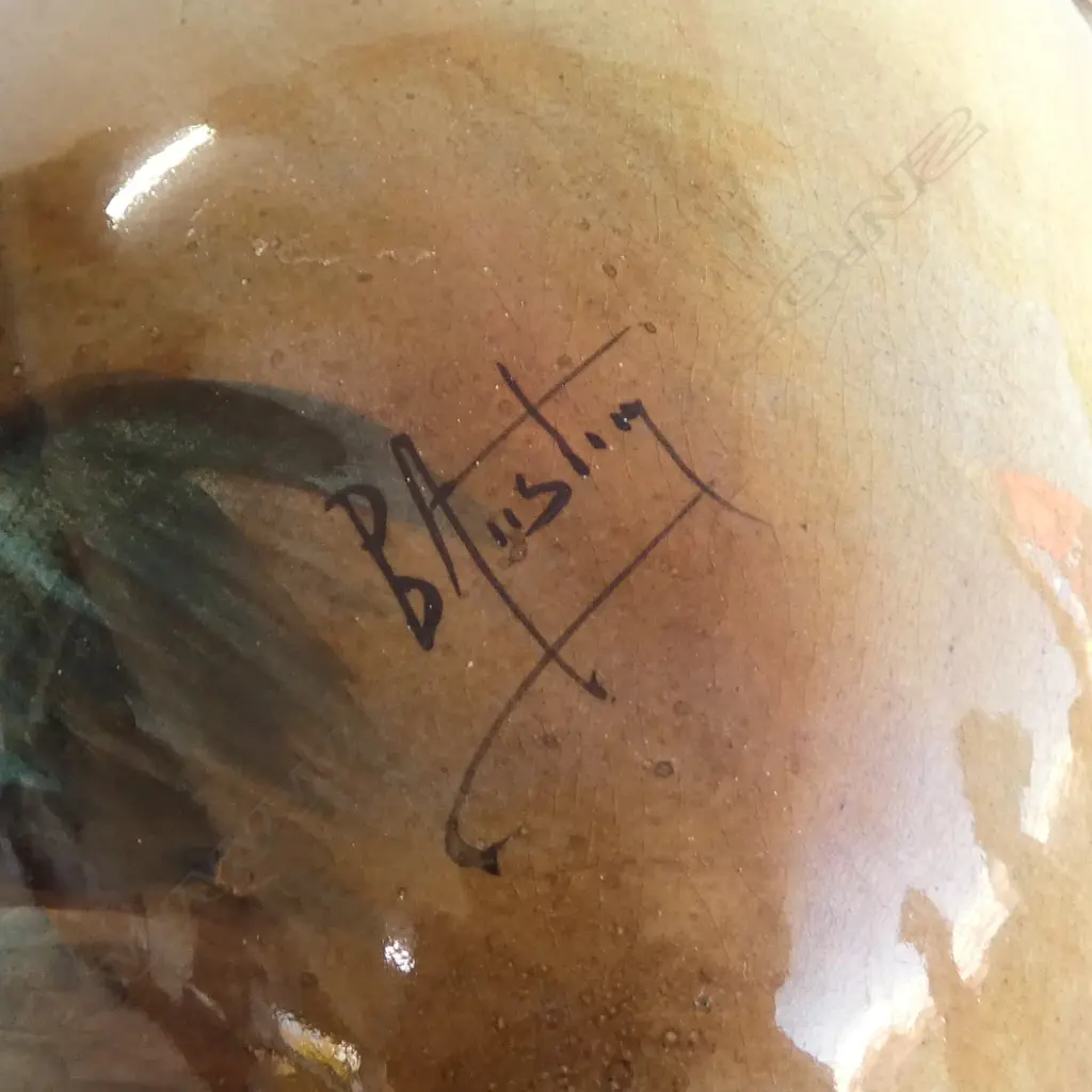 GRIMWADES HOLBIEN FAIENCE VASE 'PORTRIAIT OF REMBRANDT' SIGNED B AUSTIN base repaired H.190mm  Image 1++