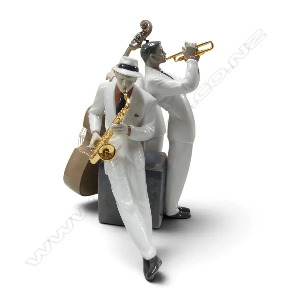 LLADRO 'JAZZ TRIO' FIGURE GROUP w. box H.360mm Image 1++