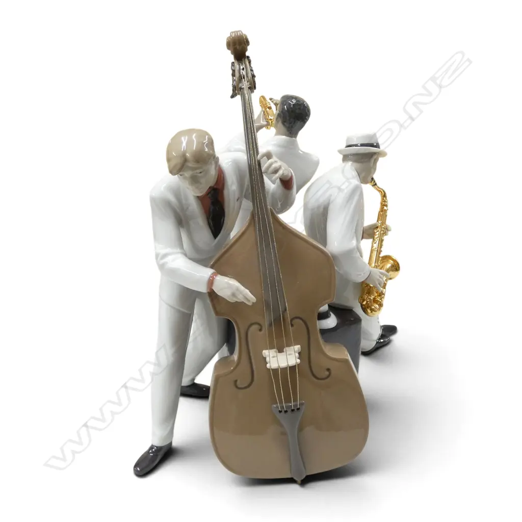 LLADRO 'JAZZ TRIO' FIGURE GROUP w. box H.360mm Image 1++
