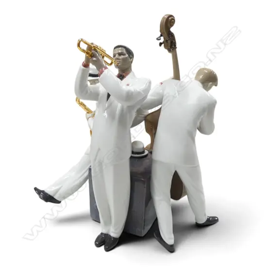 LLADRO 'JAZZ TRIO' FIGURE GROUP w. box H.360mm