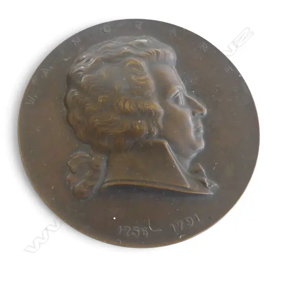 BRONZE MOZART MEDAL 1756-1791 BY ARNOLD HARTIG VIENNA1956, D.75mm