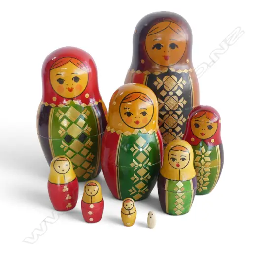 VINTAGE RUSSIAN NESTING DOLL, H.180mm