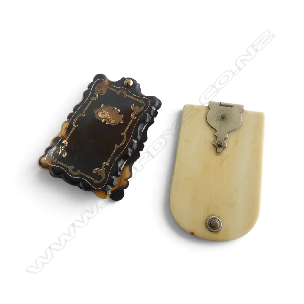 ANTIQUE MINIATURE TORTOISESHELL /IVORY BALL NOTEBOOK & VICTORIAN IVORY POCKET DIARY Image 1++