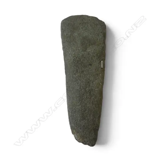 Registered Y 23303. Old Maori pre-European large pecked overall rough finish. Some visible hammer dressing. L.235mm
