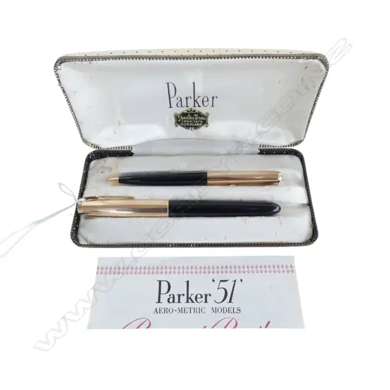1950S CASED 51 PARKER FOUNTAIN PEN & PENCIL SET