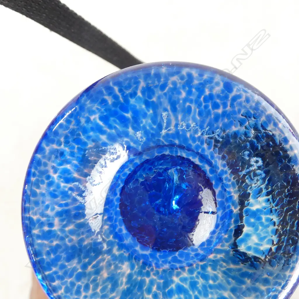 2 ART GLASS GOBLETS etched Lance '93, writhing snake to stem H.180mm Image 1++