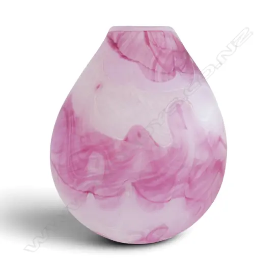 STUDIO GLASS VASE PINK COLOURWAY SIGNED SEPHERDON OWALLES ? H240MM