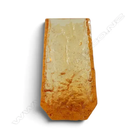 WHITEFRIARS GEOFFREY BAXTER 'TREE BARK' TEXTURE GLASS VASE H.130mm