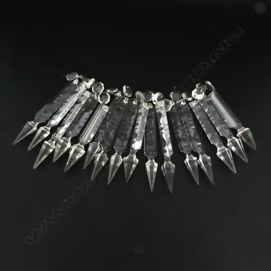 16 VICTORIAN CUT CRYSTAL LUSTRES, H.160MM
