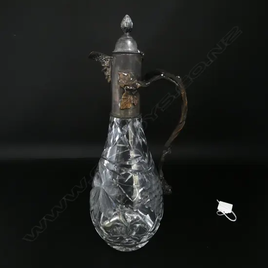 EP & CRYSTAL CLARET JUG H.320mm frits to base