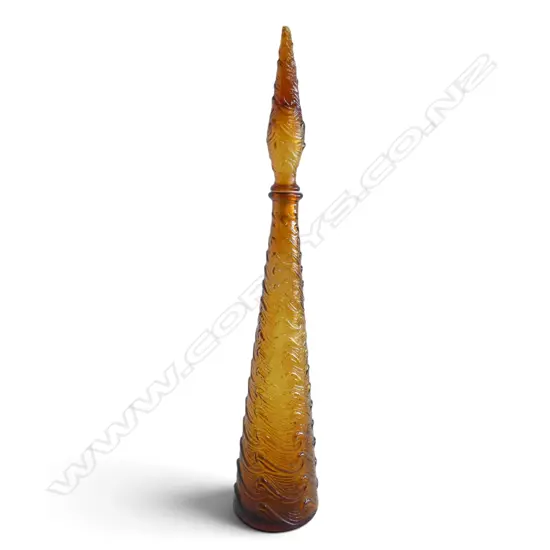 VINTAGE AMBER ITALIAN GENIE BOTTLE, H.560mm