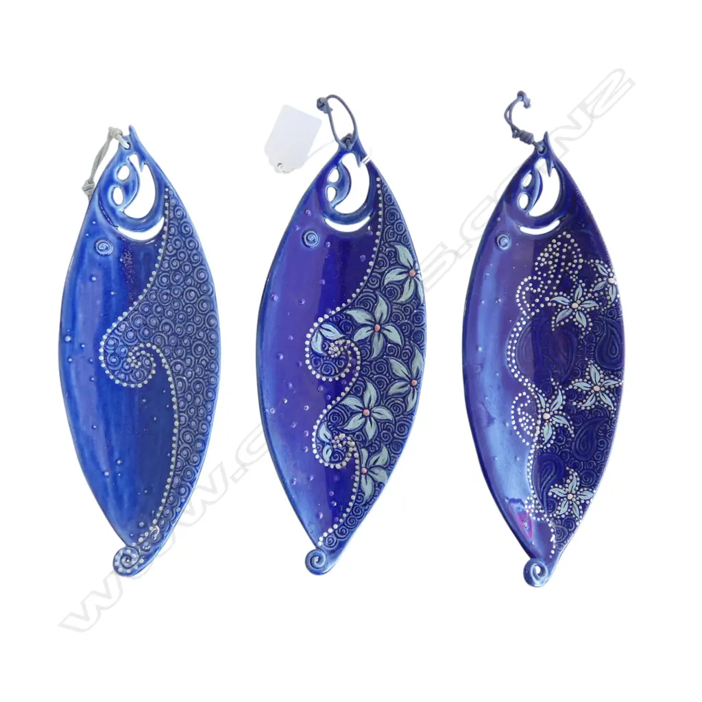 3 KEUM SUN LEE BLUE CERAMIC DISHES, L.235mm Image 1++