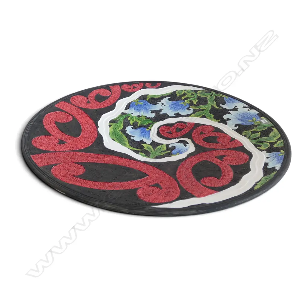KEUM SUN LEE LRG PAINTED PORCELAIN DISH, Dia.400mm, not suitable for food Image 1++