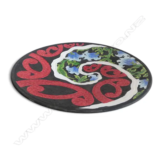 KEUM SUN LEE LRG PAINTED PORCELAIN DISH, Dia.400mm, not suitable for food