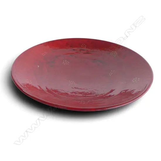 KEUM SUN LEE RED GLAZED BOWL, Dia.330mm 