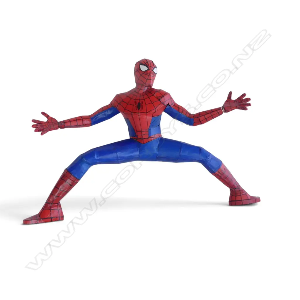 HAND MADE CARDBOARD SPIDER MAN BY STEFSKI NZ, SIGNED W.600mm Image 1++