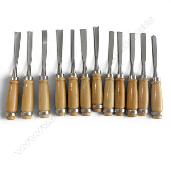 FROM JAPAN 12 NEW CARBON STEEL PUSH/TAP WOOD  CARVING CHISELS