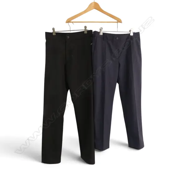 2 PRS ZAMBEZI TROUSERS; FORTHRIGHT BLACKBOX SIZE S, PINTUCK SAPPHIRE SZ 10 