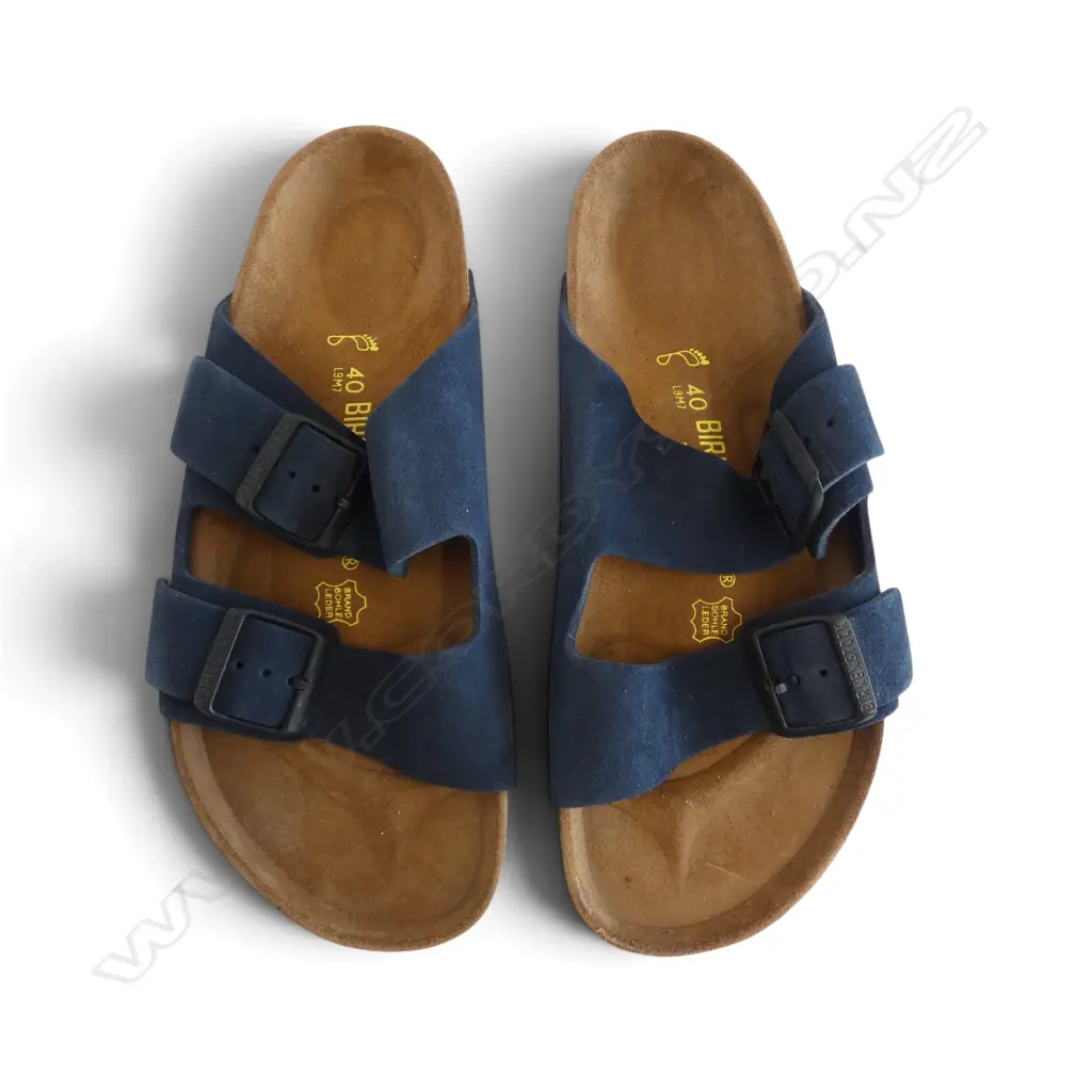 PR NAVY BIRKENSTOCK SANDALS, SZ40, women's 9, men's 7, new Image 1++