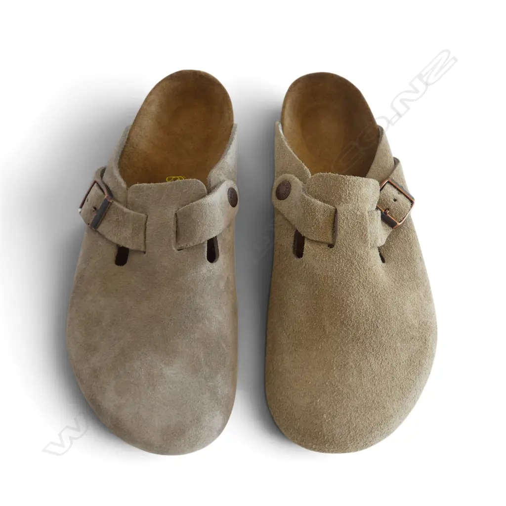 PR STONE COLOURED BIRKENSTOCKS, SZ40, women's 9, men's 7, new, note the shoes are different shades Image 1++