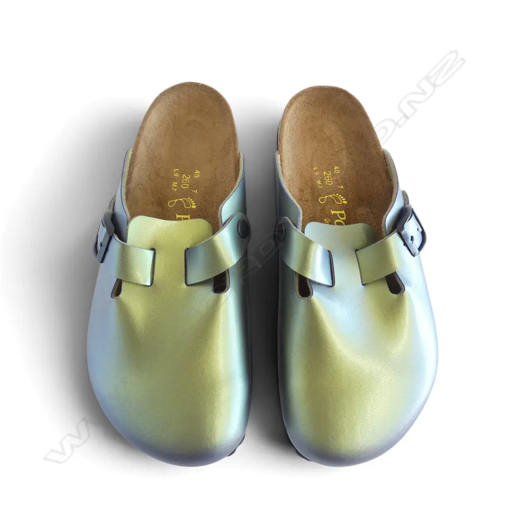 PR METALLIC GRN 'PAPILLiO' by BIRKENSTOCK, SZ40, women's 9, men's 7, new Image 1++