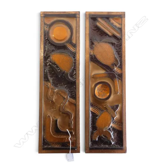 PR OF COPPER AUSTRALIAN WALL PLAQUES H530 W150MM
