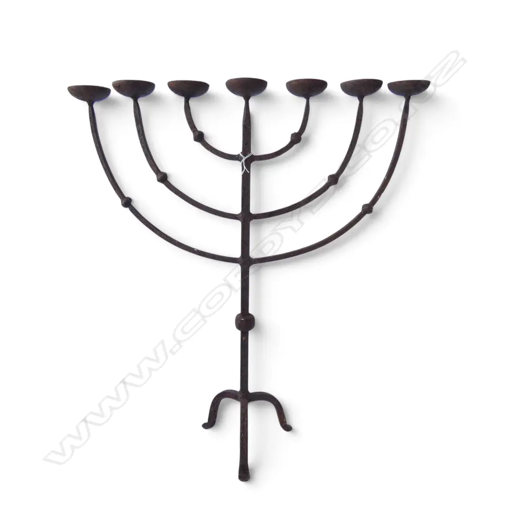 WROUGHT IRON MENORAH H.515mm Image 1++