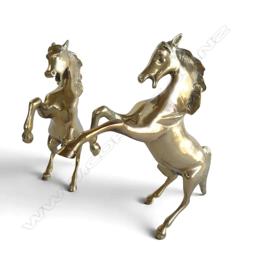 2 BRASS HORSE ORNAMENTS H.220mm Image 1++