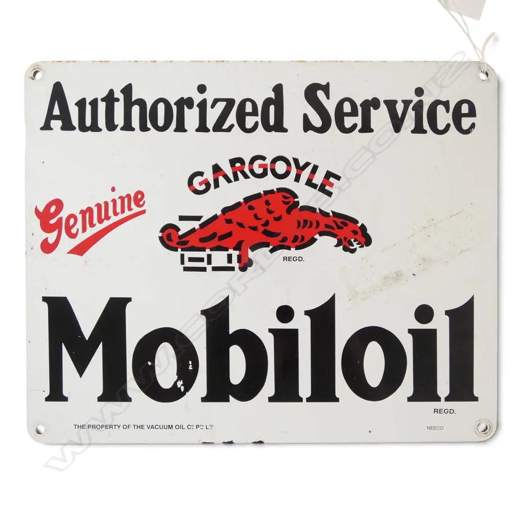 MOBILOIL AUTHORISED SERVICE METAL SIGN 275x340mm Image 1++