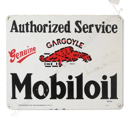MOBILOIL AUTHORISED SERVICE METAL SIGN 275x340mm