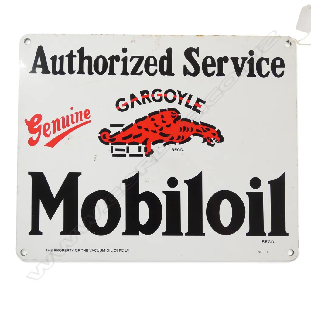 MOBILOIL AUTHORISED SERVICE METAL SIGN 275x340mm Image 1++