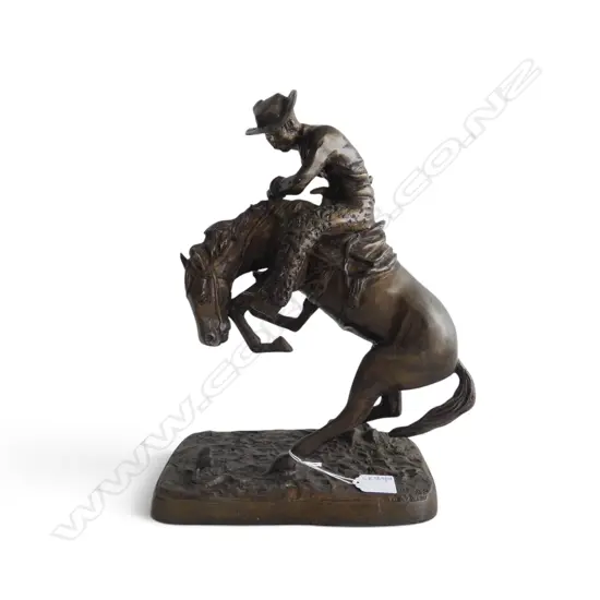 BRONZE REPRODUCTION OF REMINGTONS 'THE RATTLESNAKE' H.350mm