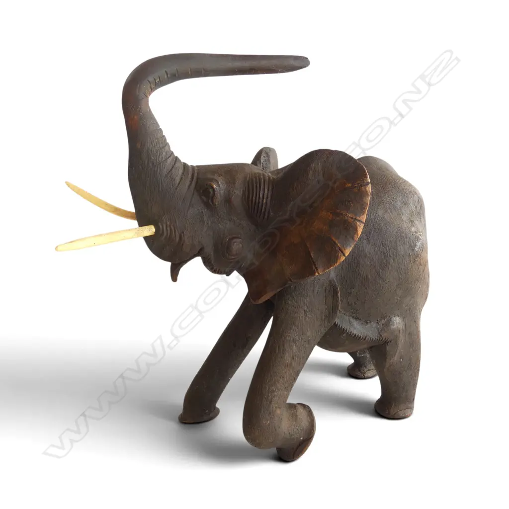 CARVED WOODEN ELEPHANT H.470mm Image 1++