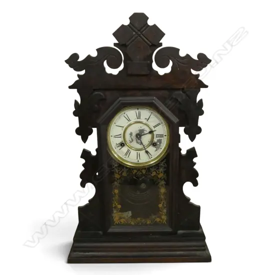 ANTIQUE ANSONIA GINGERBREAD MANTLECLOCK H570MM