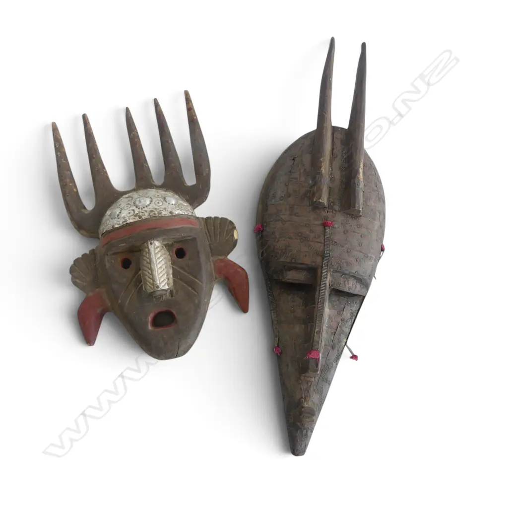2 AFRICAN WALL MASKS L.570mm Image 1++