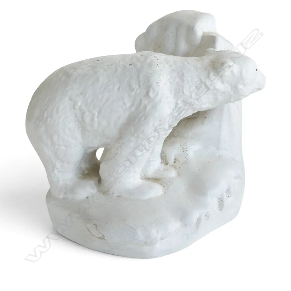 PR DECO PLASTER POLAR BEAR BOOKENDS H140MM Image 1++