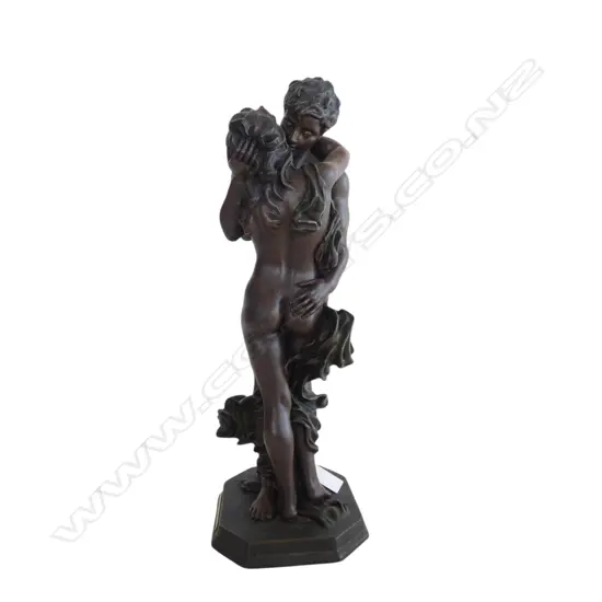 RESIN EMBRACING COUPLE FIGURINE H.360mm