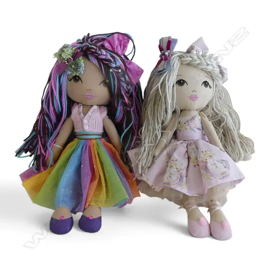 TWO NZ MADE SOFT DOLLS, H.380mm, new