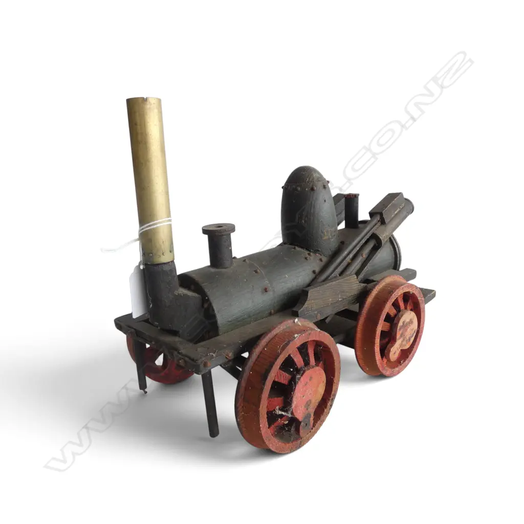 SCRATCH BUILT FOLK ART STEAM TRAIN ENGINE L.310mm Ex John Perry Estate Image 1++