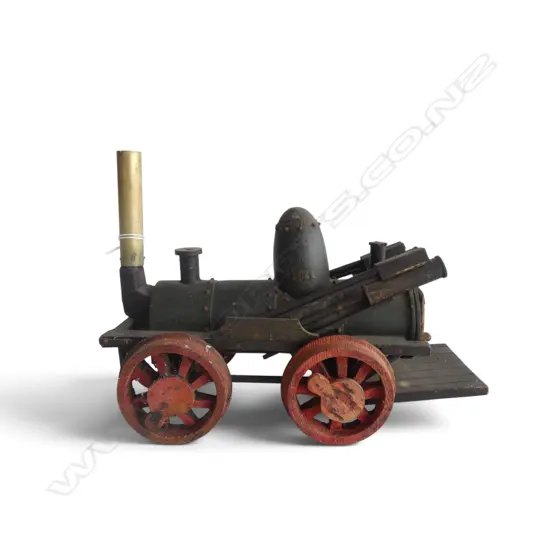SCRATCH BUILT FOLK ART STEAM TRAIN ENGINE L.310mm Ex John Perry Estate