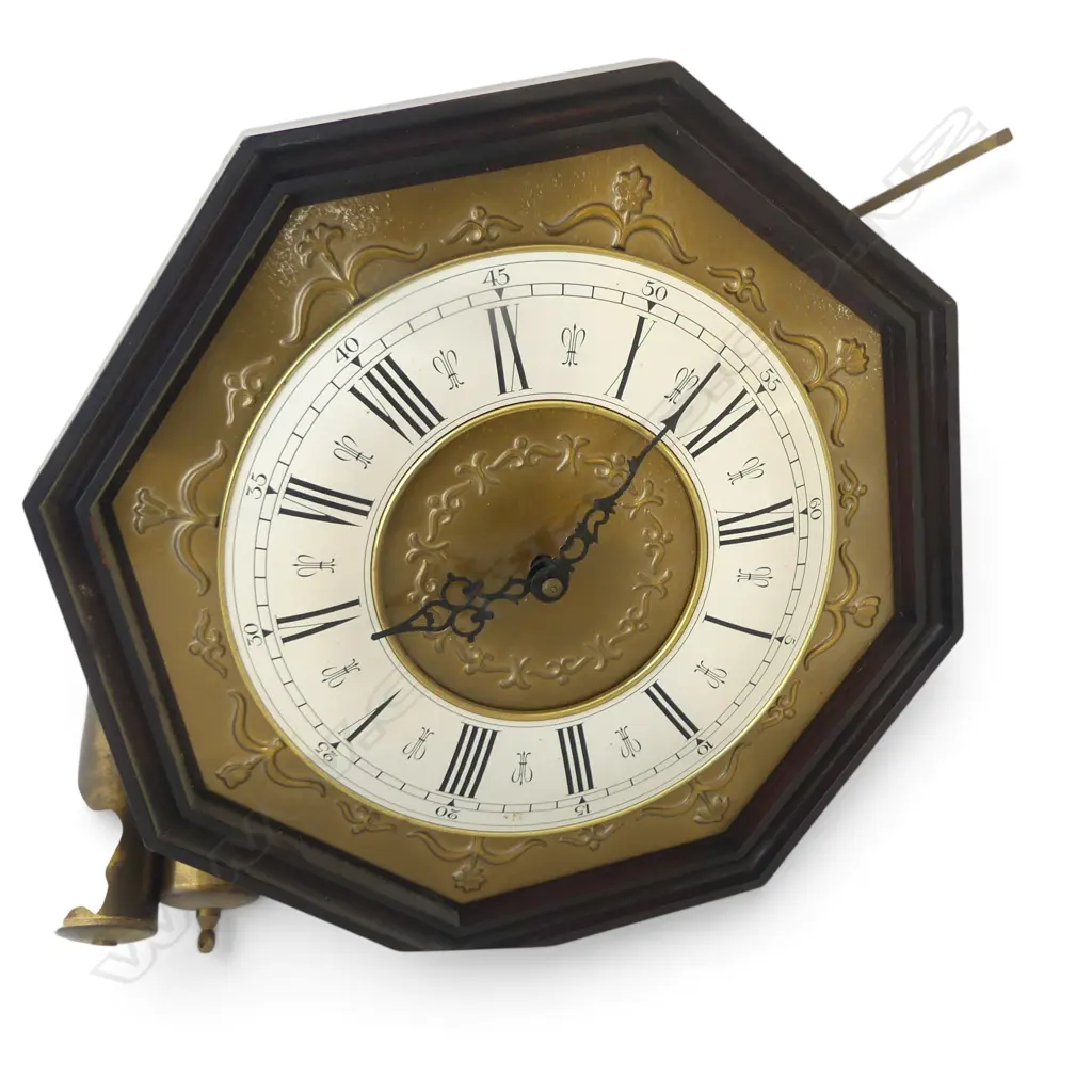 VINTAGE WEIGHT DRIVEN OCTAGANAL CHIMING WALL CLOCK DIA290MM Image 1++