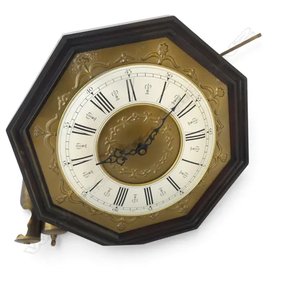 VINTAGE WEIGHT DRIVEN OCTAGANAL CHIMING WALL CLOCK DIA290MM