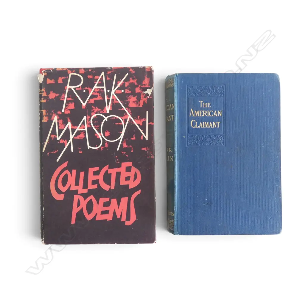 2 FIRST EDITION BOOKS; MARK TWAIN - THE AMERICAN CLAIMANT & COLLECTED POEMS by RK MASON  Image 1++