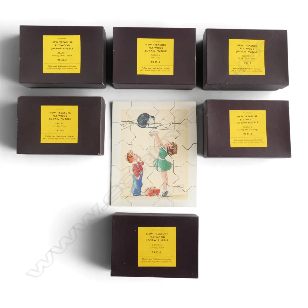 6 VINTAGE NEW TREASURE JIG-SAW PUZZLES Image 1++