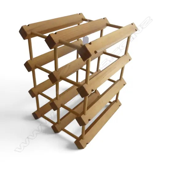 VINTAGE WOODEN WINE RACK, 360MM X 260MM