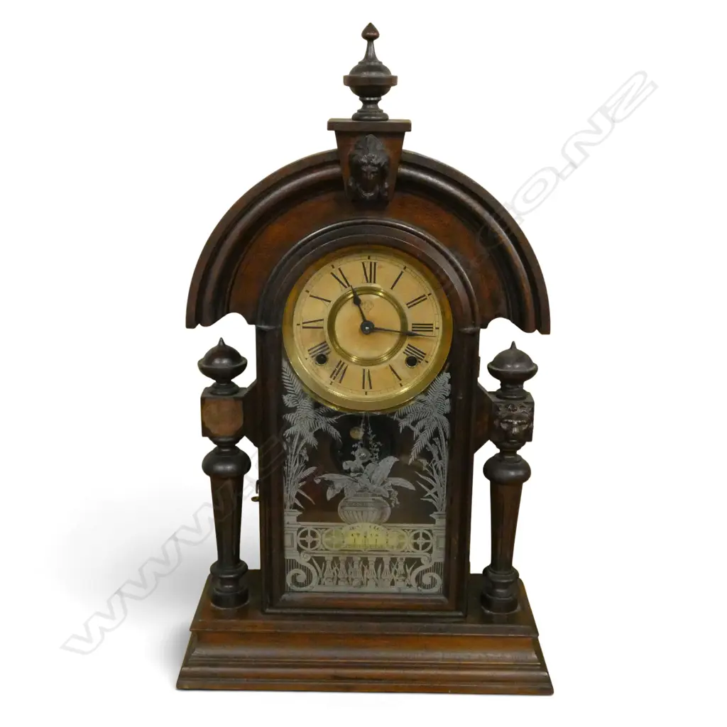 ANTIQUE CATHEDRAL TOPPED  MANTLE CLOCK H550MM Image 1++