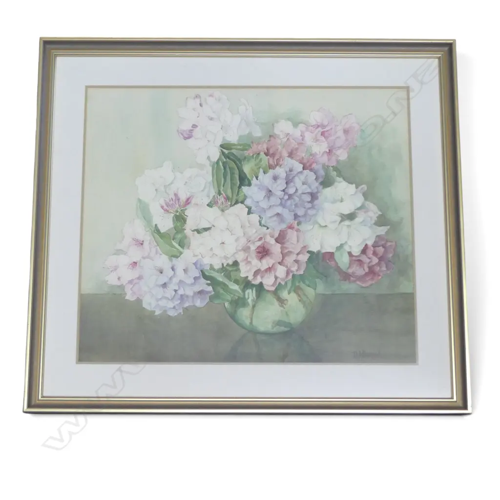 D.ALLWRIGHT, FLORAL STILL LIFE, WATERCOLOUR, 640x740mm Image 1++