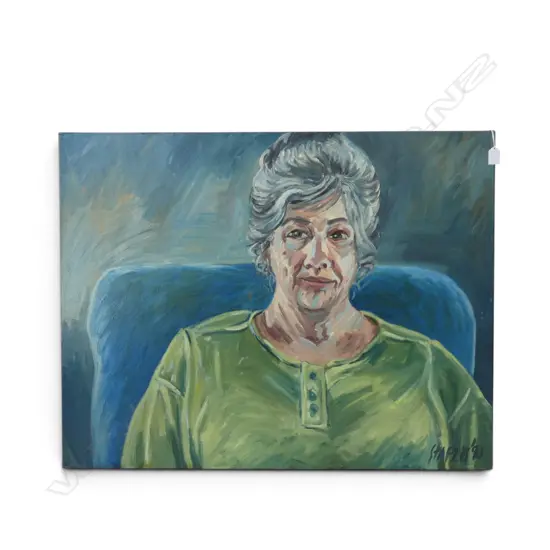 ROGER STAPLES (1942-2025) 'TRISH' OIL ON CANVAS, SIGNED & DATED '90 710x915mm